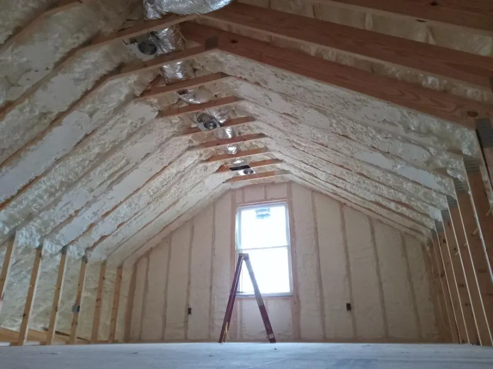 Spray foam roofing application for Crawl Space Insulation project in East Vincent